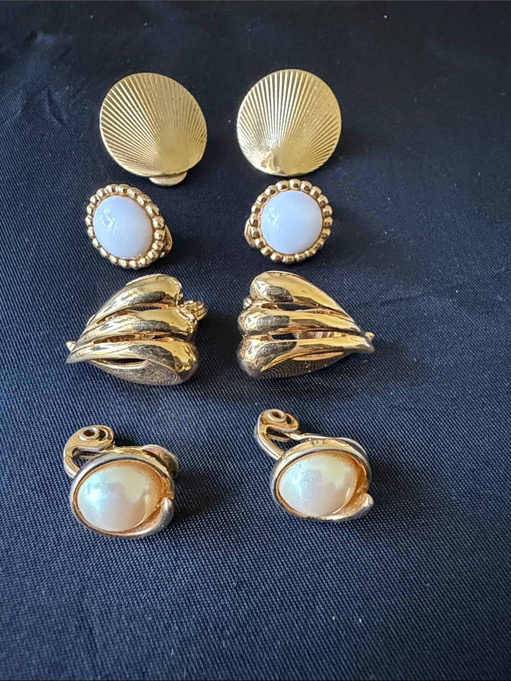 Vintage Monet clip earrings 4 pair